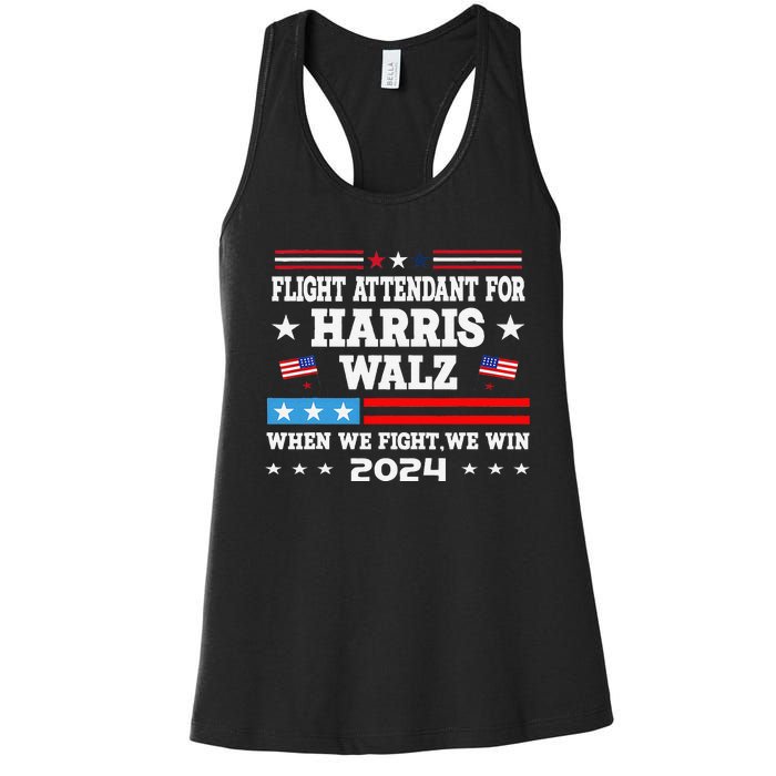 Flight Attendant For Harris Walz 2024 Vote President Kamala Women's Racerback Tank