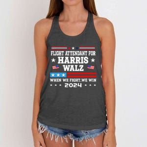 Flight Attendant For Harris Walz 2024 Vote President Kamala Women's Knotted Racerback Tank