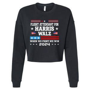 Flight Attendant For Harris Walz 2024 Vote President Kamala Cropped Pullover Crew