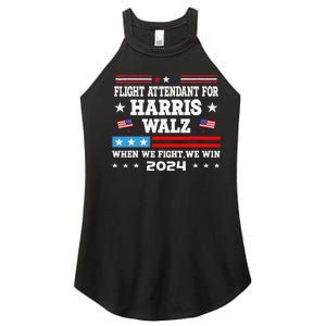 Flight Attendant For Harris Walz 2024 Vote President Kamala Women's Perfect Tri Rocker Tank