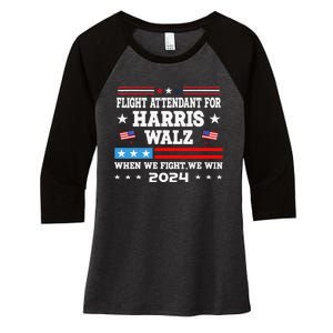 Flight Attendant For Harris Walz 2024 Vote President Kamala Women's Tri-Blend 3/4-Sleeve Raglan Shirt