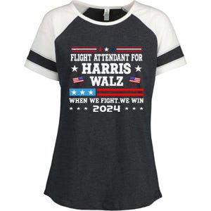 Flight Attendant For Harris Walz 2024 Vote President Kamala Enza Ladies Jersey Colorblock Tee