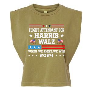 Flight Attendant For Harris Walz 2024 Vote President Kamala Garment-Dyed Women's Muscle Tee