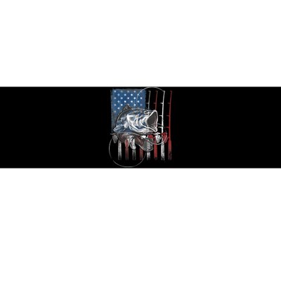 Fishing American Flag Vintage, USA Bass Fisherman Bumper Sticker