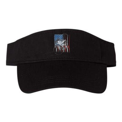 Fishing American Flag Vintage, USA Bass Fisherman Visor