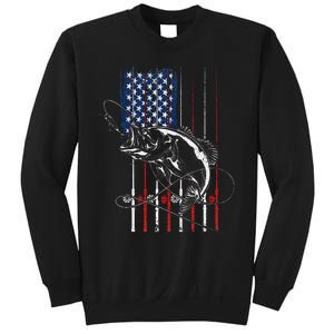 Funny American Flag Fishing Rod Fishing Lover Sweatshirt