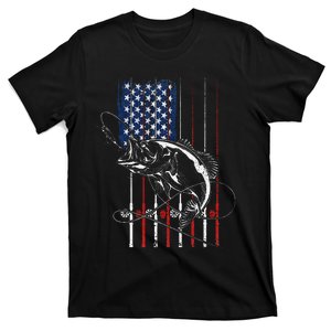 Funny American Flag Fishing Rod Fishing Lover T-Shirt