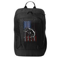 Funny American Flag Fishing Rod Fishing Lover City Backpack