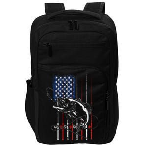 Funny American Flag Fishing Rod Fishing Lover Impact Tech Backpack