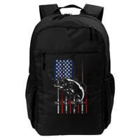 Funny American Flag Fishing Rod Fishing Lover Daily Commute Backpack