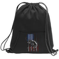 Funny American Flag Fishing Rod Fishing Lover Sweatshirt Cinch Pack Bag