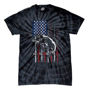 Funny American Flag Fishing Rod Fishing Lover Tie-Dye T-Shirt