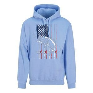 Funny American Flag Fishing Rod Fishing Lover Unisex Surf Hoodie