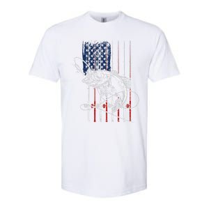 Funny American Flag Fishing Rod Fishing Lover Softstyle CVC T-Shirt