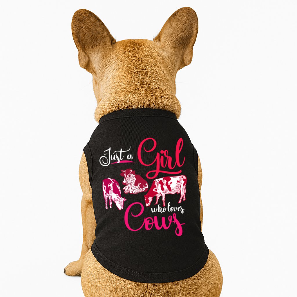 Farm Animal Farmer Girls Gift Just A Girl Who Loves Cow Gift Doggie Tank