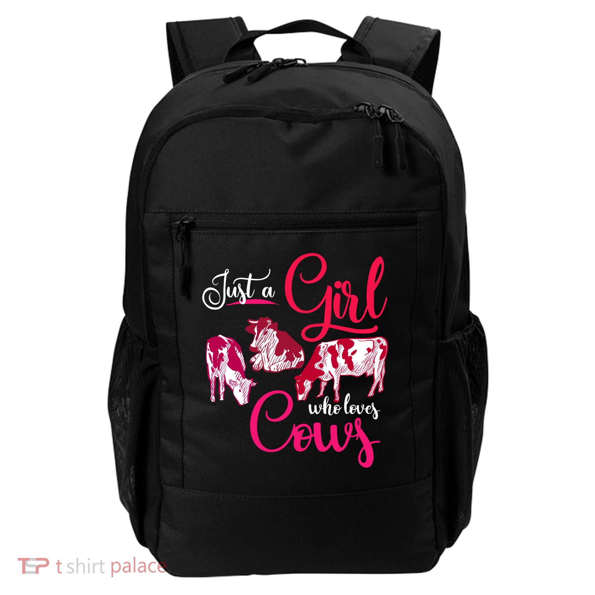 Farm Animal Farmer Girls Gift Just A Girl Who Loves Cow Gift Backpack