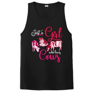 Farm Animal Farmer Girls Gift Just A Girl Who Loves Cow Gift PosiCharge Competitor Tank