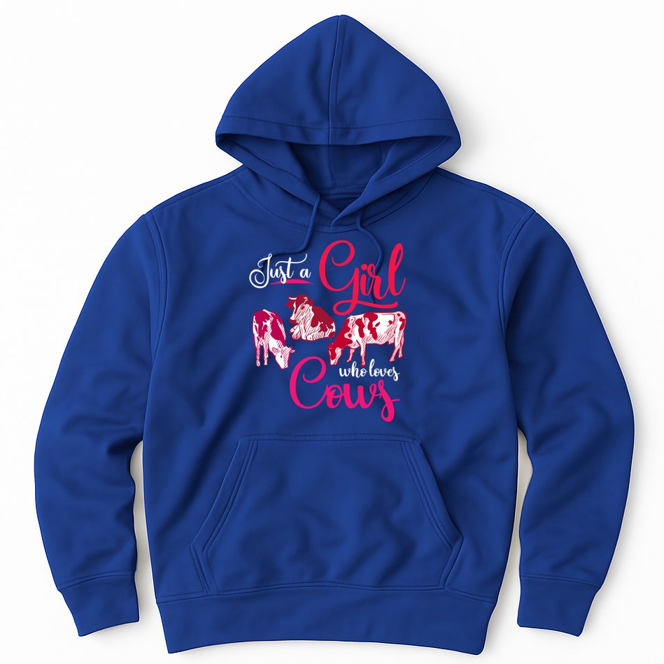 Farm Animal Farmer Girls Gift Just A Girl Who Loves Cow Gift Hoodie