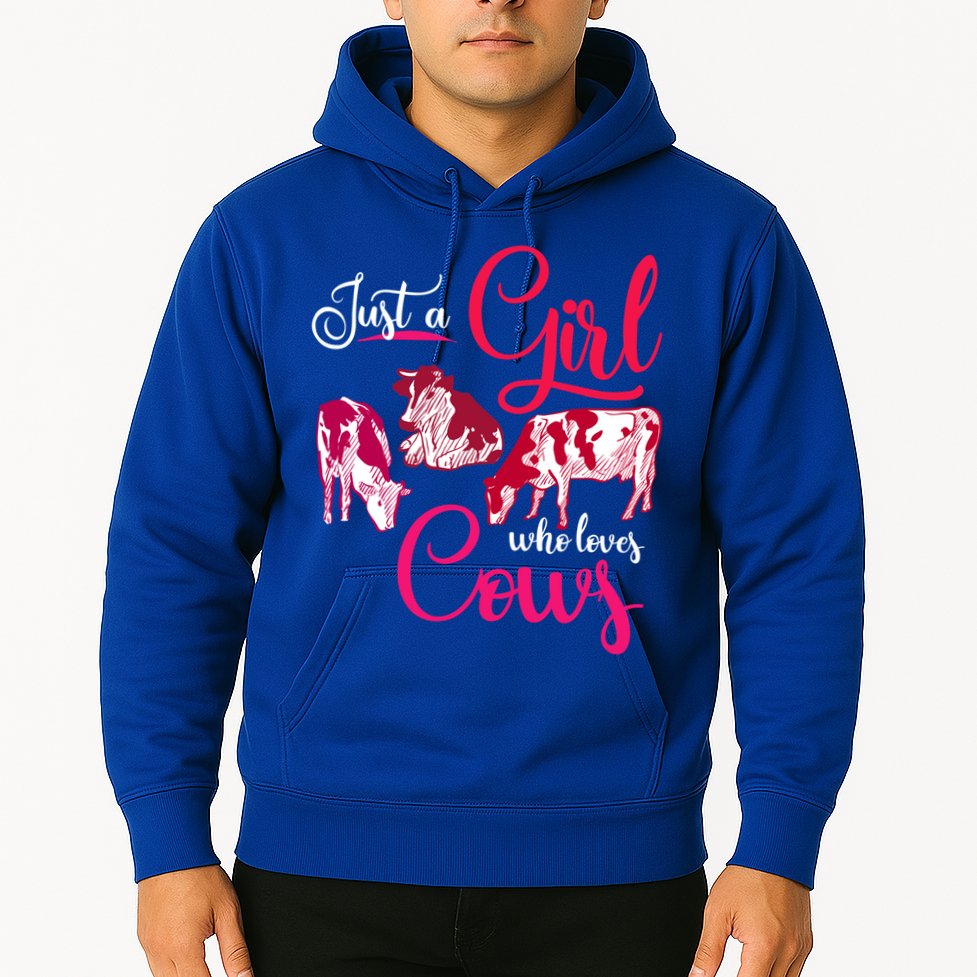 Farm Animal Farmer Girls Gift Just A Girl Who Loves Cow Gift Hoodie