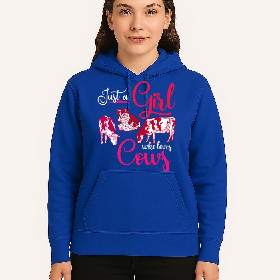 Farm Animal Farmer Girls Gift Just A Girl Who Loves Cow Gift Hoodie