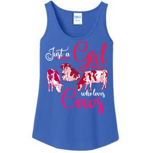 Farm Animal Farmer Girls Gift Just A Girl Who Loves Cow Gift Ladies Essential Tank