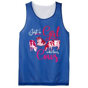 Farm Animal Farmer Girls Gift Just A Girl Who Loves Cow Gift Mesh Reversible Basketball Jersey Tank