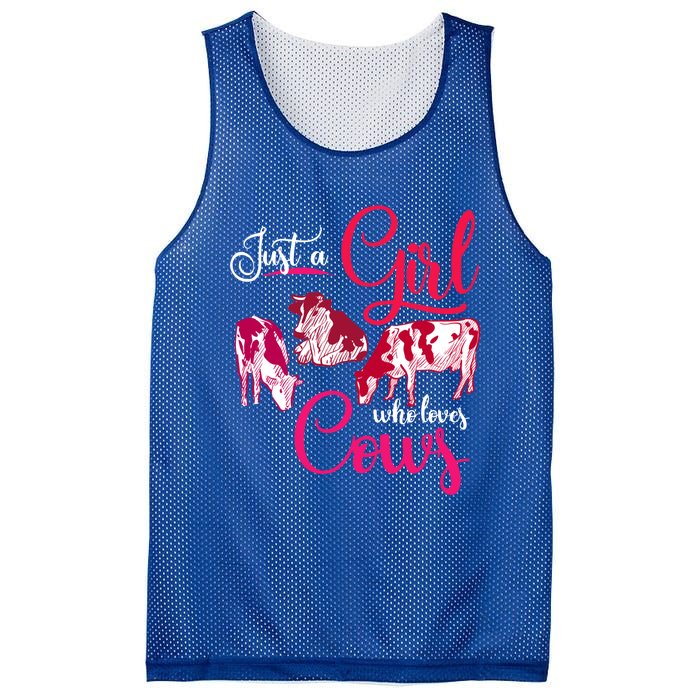 Farm Animal Farmer Girls Gift Just A Girl Who Loves Cow Gift Mesh Reversible Basketball Jersey Tank