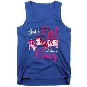 Farm Animal Farmer Girls Gift Just A Girl Who Loves Cow Gift Tank Top