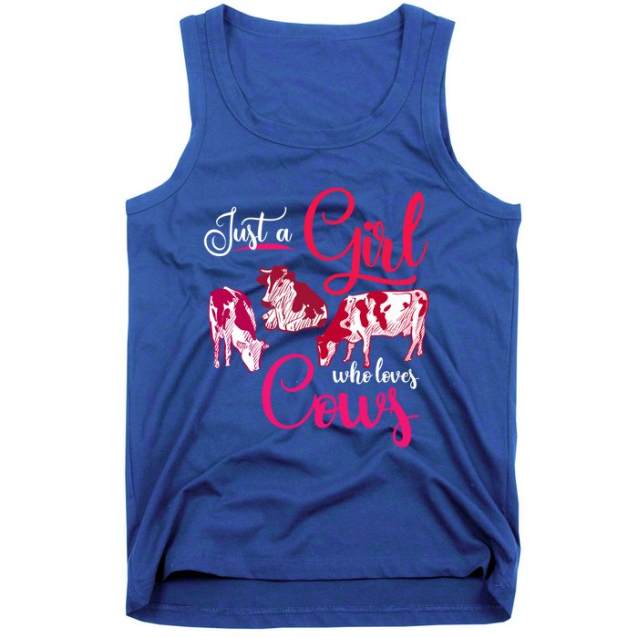 Farm Animal Farmer Girls Gift Just A Girl Who Loves Cow Gift Tank Top