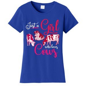 Farm Animal Farmer Girls Gift Just A Girl Who Loves Cow Gift Women's T-Shirt