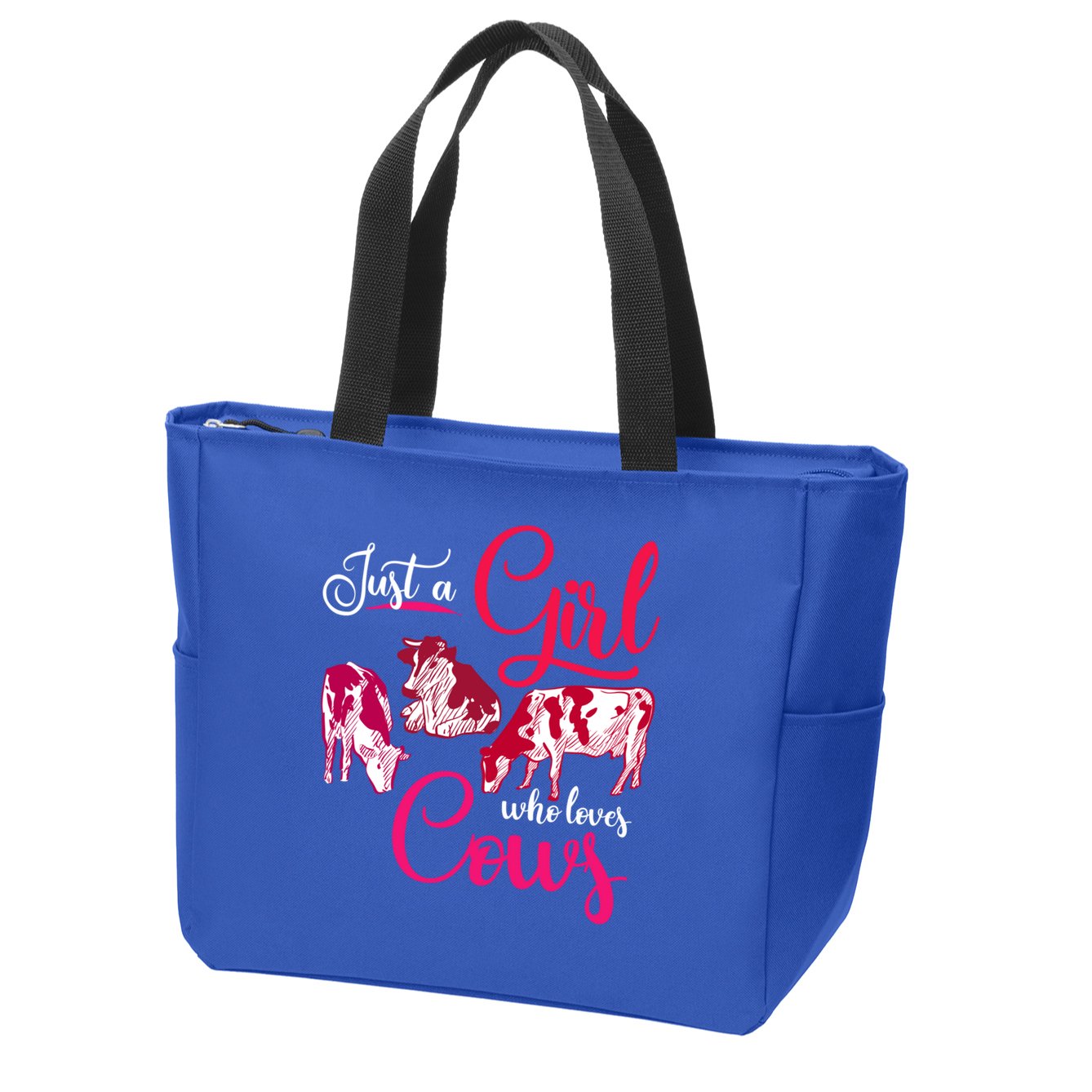 Farm Animal Farmer Girls Gift Just A Girl Who Loves Cow Gift Zip Tote Bag