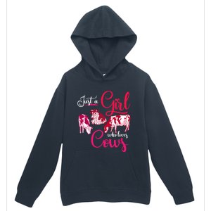 Farm Animal Farmer Girls Gift Just A Girl Who Loves Cow Gift Urban Pullover Hoodie