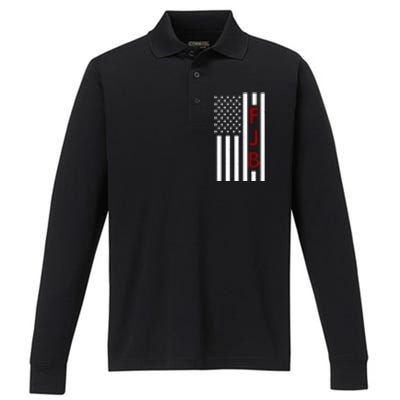 FJB American Flag Performance Long Sleeve Polo