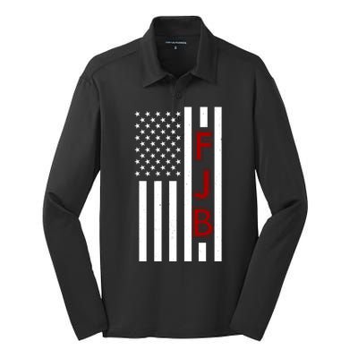 FJB American Flag Silk Touch Performance Long Sleeve Polo