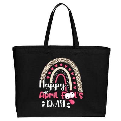 Funny April Fools Day Pranks Rainbow Quote April Fool's Day Cotton Canvas Jumbo Tote