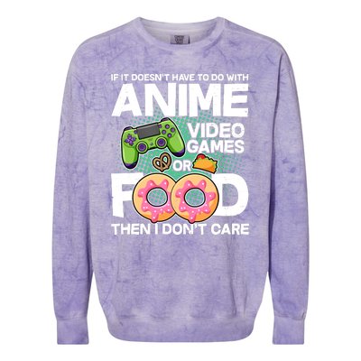 Funny Anime Food And Video Games Colorblast Crewneck Sweatshirt