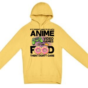 Funny Anime Food And Video Games Premium Pullover Hoodie