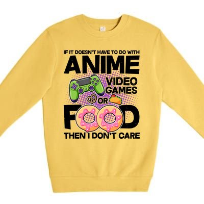 Funny Anime Food And Video Games Premium Crewneck Sweatshirt