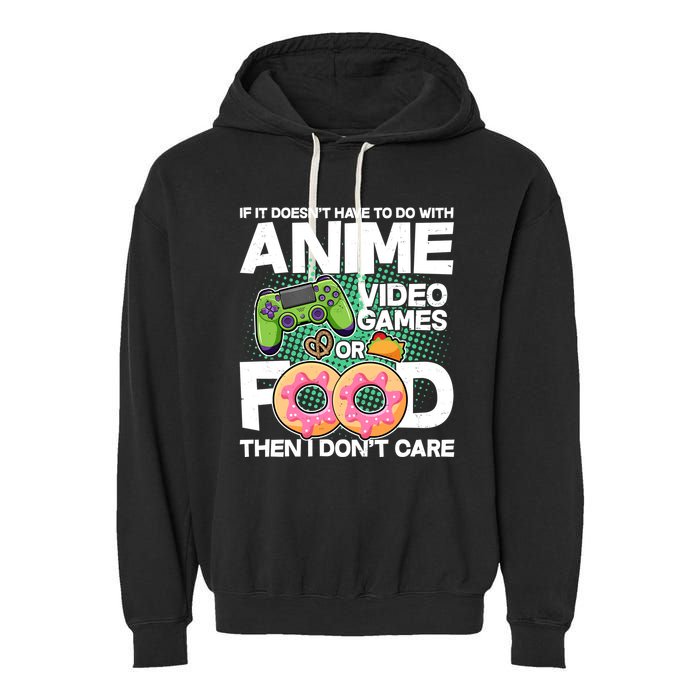Funny Anime Food And Video Games Garment-Dyed Fleece Hoodie