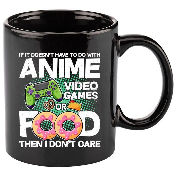 Funny Anime Food And Video Games 11oz C Handle Ceramic Mug