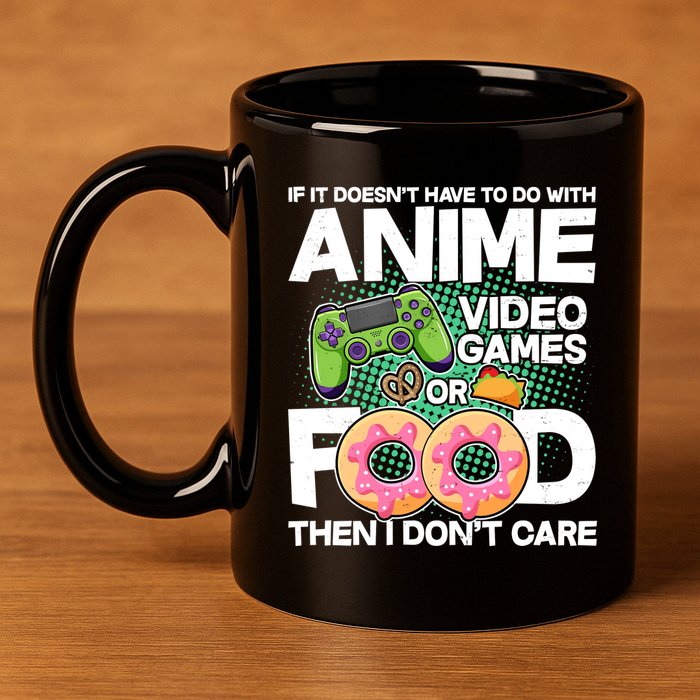 Funny Anime Food And Video Games 11oz C Handle Ceramic Mug