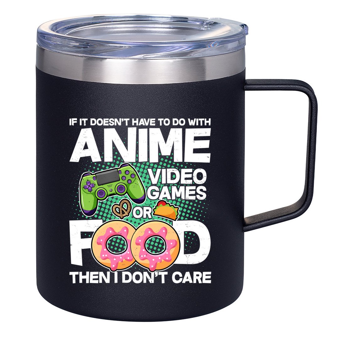 Funny Anime Food And Video Games 12oz Stainless Steel Coffee Mug