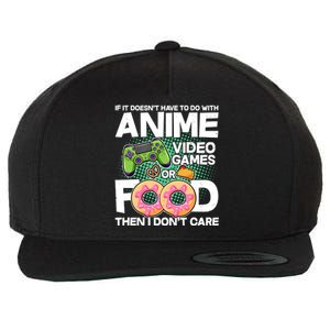 Funny Anime Food And Video Games Wool Snapback Cap