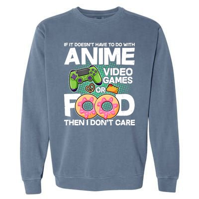 Funny Anime Food And Video Games Garment-Dyed Sweatshirt