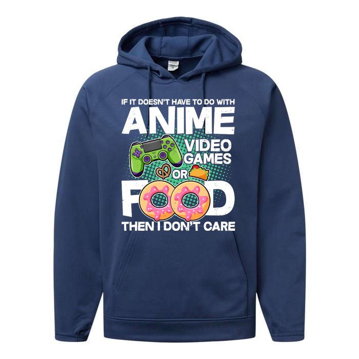 Funny Anime Food And Video Games Performance Fleece Hoodie