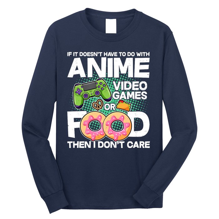 Funny Anime Food And Video Games Long Sleeve Shirt