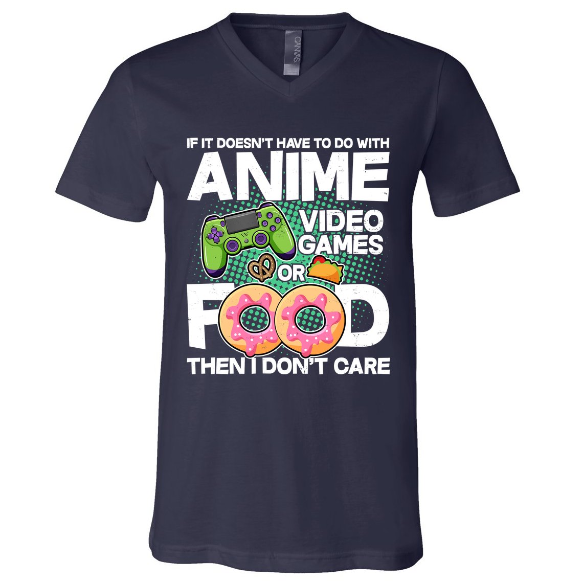 Funny Anime Food And Video Games V-Neck T-Shirt