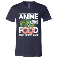 Funny Anime Food And Video Games V-Neck T-Shirt