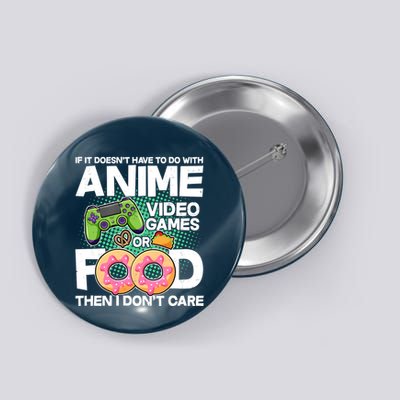 Funny Anime Food And Video Games Button