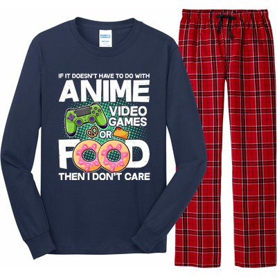 Funny Anime Food And Video Games Long Sleeve Pajama Set